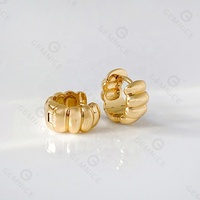 Anting-Anting Huggie Perak 925 Simpai Bayi Chubby Penutupan Engsel Minimal Terlaris Gemnel