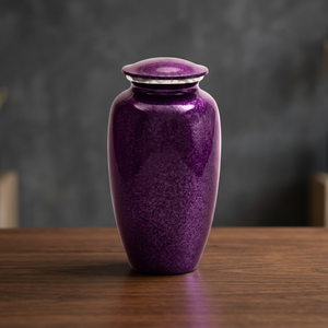 Urne funéraire en métal violet gravée, récipient commémoratif, design personnalisé, 200 pouces cubes, souvenir funéraire - Artisanat indien - Product Image 3