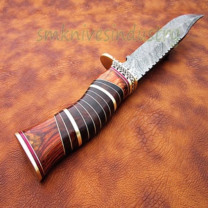 13นิ้วที่กำหนดเองทำมือดามัสกัสล่าสัตว์มีดฝีมือจัดการทำงาน (Smk1334) - Product Image 6