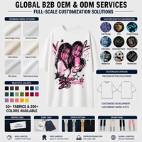 Camiseta con Gráficos de Anime, Estética Y2K, Estampado Vintage, Cuello Redondo, Algodón, Manga Corta Holgada, Verano, Estilo Desgastado, Camiseta de Moda