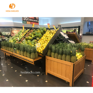 Exhibidor de Alimentos para Supermercados, Diseño Interior, Exhibición de Dulces, Frutas y Verduras, Estante de Madera de Gran Capacidad - Product Image 2