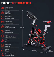 Vélo de spinning silencieux à transmission par courroie, pour la maison, avec siège et guidon réglables, écran LCD, capacité 120 kg, unisexe, professionnel, pour l'intérieur