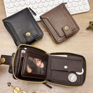 Nuevas carteras de moda para hombre, bolsos retro de alta gama con cremallera, bolsas de almacenamiento para cambio, carteras para tarjetas portátiles para viajes al aire libre, ligeras - Product Image 2