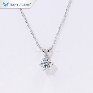 Tianyu Gems Conception Personnalisée Bijoux Mossanite 0.5CT VVS Solide Or Blanc Diamant Moissanite 14K Femmes Collier - Product Image 1