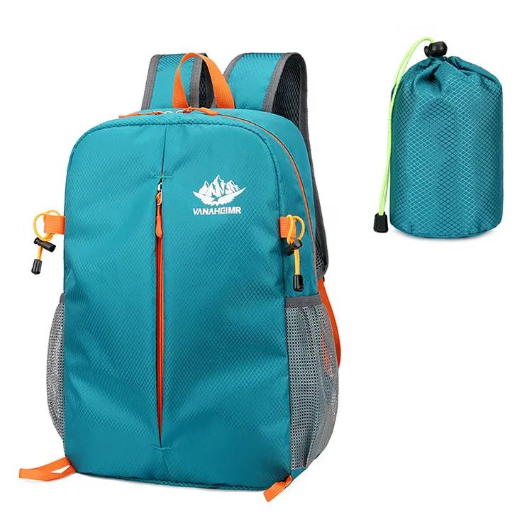 Promotional Cheap Outdoor Travel Ultralight Folding Back Pack Polyester Waterproof Foldable Rucksack