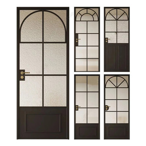 Puerta arqueada de aluminio estilo francés para baño, puerta estrecha de granero para cocina, puerta de tienda, para tiendas de ropa de estilo francés de celebridades de internet - Product Image 4