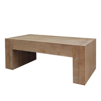 Table basse rustique en bois de manguier écologique 49 pouces, style ferme moderne, meuble de salon rectangulaire