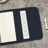 Couverture de carnet de voyage en tissu matelassé avec logo personnalisé, entièrement personnalisable, esthétique à pois, organiseur de journal