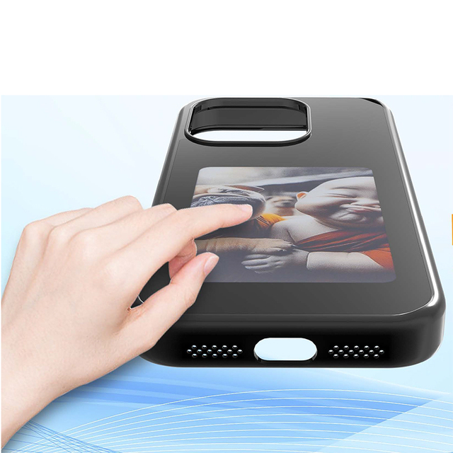 Anti-Fingerprint DIY Smart NFC Color Ink Screen Mobile Phone Case Shockproof Phone Cover for iPhone 16 15 14 13 Pro MAX