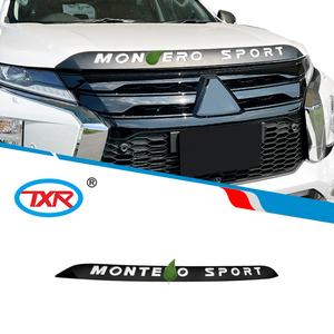 Cappuccio Anteriore Ornamento Nero con Sliver <span class=keywords><strong>Word</strong></span> Guarnizione Deflettore TXR Guard per Mitsubishi Montero Sport 2019- - Product Image 1