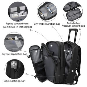 Mochila con ruedas multifunción impermeable de alta calidad, puerto de carga Usb para exteriores, mochila antirrobo con bolsa de compresión al vacío - Product Image 3