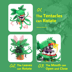 Jouet de construction créatif Plante carnivore très populaire, modèle de fleur monstre MOC, décoration de bureau, modèle de briques DIY - Product Image 2
