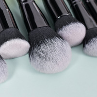 Kit de Pinceaux de Maquillage de Luxe Noir 15 Pièces pour Poudre Libre, Fard à Paupières, Blush – Personnalisable OEM ODM