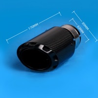 Punta de escape de triple capa de fibra de carbono de 3,5 pulgadas, extremo de silenciador de tubo de cola modificado Universal para coches de rendimiento