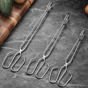 Pinces à <span class=keywords><strong>charbon</strong></span> en fer galvanisé, résistantes à la chaleur, multifonctionnelles, pinces à feu pour <span class=keywords><strong>barbecue</strong></span> en plein air, accessoires et outils pour <span class=keywords><strong>barbecue</strong></span> - Product Image 2