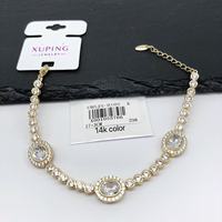 Bracelet de mode XUPING en alliage de cuivre plaqué or, avec breloque à maillons et zircon cubique synthétique, pour femmes et hommes, vente en gros