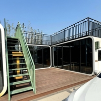 Maison de luxe préfabriquée en conteneur maritime en acier 20ft 40ft, design modulaire contemporain, étanche, installation facile, bureau portable