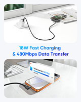 Câble de charge USB SUNGUY 18W USB C, câble de charge rapide USB, câble de données USB pour téléphone portable et voiture