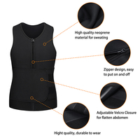Veste de sauna en néoprène ajustable avec une ceinture à velcro pour hommes, vente en gros