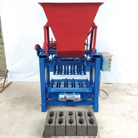 Máquina Manual Móvil para Fabricar Ladrillos de Cemento 4-45, Equipo Pequeño para Moldear Bloques Huecos y Ladrillos de Pavimento, Disponible en Fábrica
