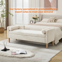 Banc de rangement ottoman moderne en tissu capitonné en gros pour la chambre à coucher, utilisation domestique, vie confortable