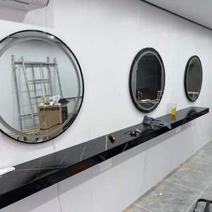 Station de miroir de coiffure spécifique aux salons avec armoire à outils, miroir de barbier mural, comptoir - Product Image 5