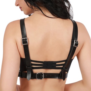 Ceinture <span class=keywords><strong>porte</strong></span>-jarretelles intégrale en cuir PU rose pour femme, style gothique, avec bretelles de bondage ajustables - Product Image 5
