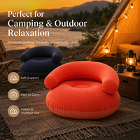 Fauteuil gonflable d'extérieur en gros avec accoudoirs, design floqué en U, canapé de loisirs et de détente pour le camping