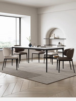 Nouvelle chaise de salle à manger de luxe italienne, design élégant, revêtement en cuir, structure en métal, mobilier haut de gamme pour la maison, utilisation hôtelière, housse de siège souple