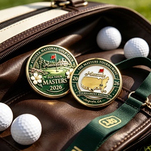 Pièce de monnaie commémorative 3D de golf en gros, pièce de <span class=keywords><strong>d</strong></span>éfi sur le thème du parcours de golf avec finition émaillée pour les amateurs de golf et les collectionneurs - Product Image 1