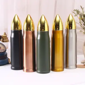 BSBH New Bullet Shaped Water Bottles Thermos Garrafa De Água De Metal Personalizado Garrafa De Água Potável Isolada A Vácuo De Aço Inoxidável