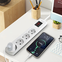 Protector de Voltaje JIUJI JJSVA-FC4 con 4 Tomas de Corriente USB y Voltaje/Corriente Ajustables para Refrigerador
