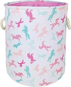 Panier à linge rond en toile, grand panier à linge avec poignées, organisateur de rangement en coton imperméable, panier cadeau idéal - Product Image 2