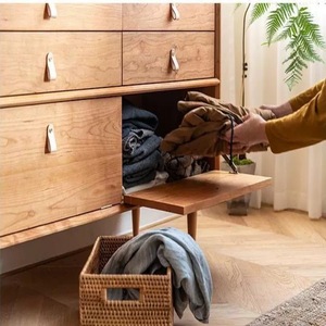 Nordic Cherry Wood Eight Drawer <b>Chest</b> Solid Wood Dresser Bedroom <b>Storage</b> Cabinet Japanese Style Simple Design - Product Image 4