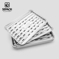 Plateau en aluminium perforé jetable pour barbecue, plaque de cuisson pour viande, poisson, fruits de mer, légumes, barbecue en plein air