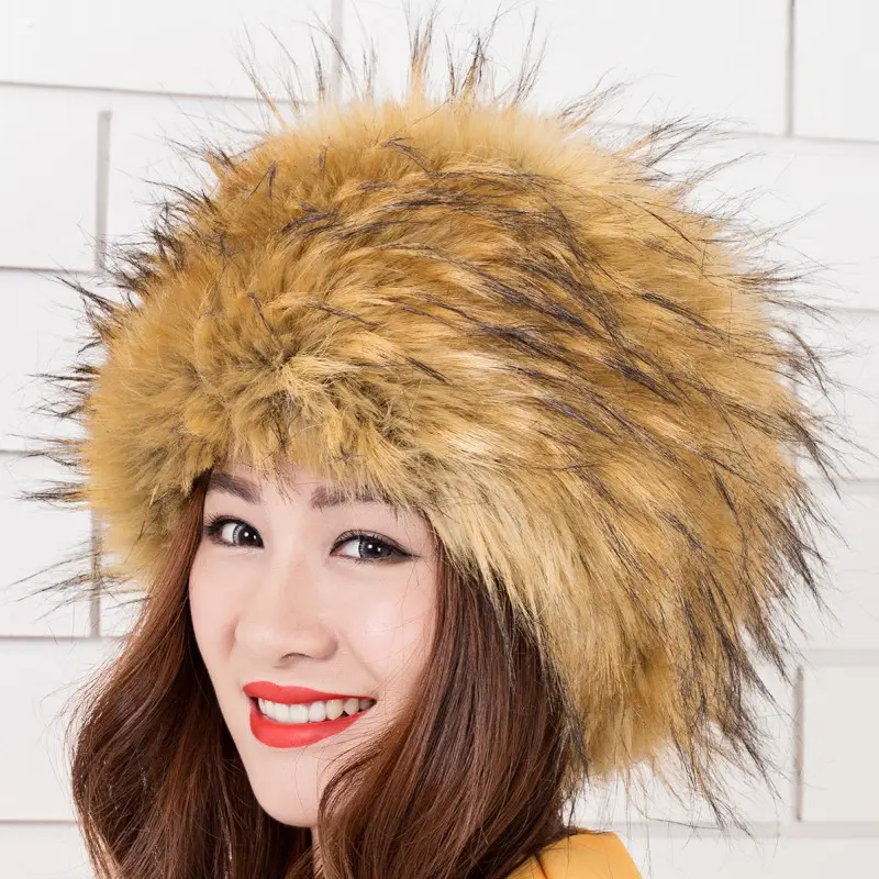 Wholesale Professional Manufacturer Furry Rabbit Bucket Round Fox Fur Hat For Women
