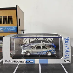 KOD GFCC 1:64 <span class=keywords><strong>GTR</strong></span> <span class=keywords><strong>R34</strong></span> Nouvelle édition limitée d'exposition, modèle de voiture en alliage sans batterie - Product Image 6