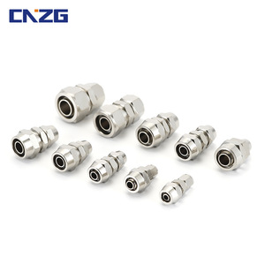 Pneumatic Quick-Connect Copper Straight Connector KLU/PU-46810121416mm <b>Lock</b> Nut Brass Air <b>Hose</b> Connection Plate Accessory - Product Image 2