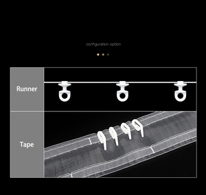 Toàn Bộ giá kích thước nhỏ S sóng nhựa Rèm Đen RUNNERS gợn gấp Rèm theo dõi tàu lượn - Product Image 5