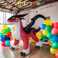 3mL Ballons gonflables animaux de dessin animé dragon rouge pour la publicité de promotion de décoration intérieure et extérieure