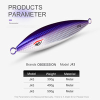 TEASER J43 300g 400g 500g Tête de jigging métallique pour la pêche avec lame rotative, jigs à chute rapide et lente, leurre de pêche