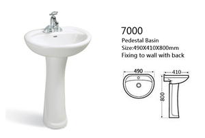 Lavabos <span class=keywords><strong>de</strong></span> Pedestal <span class=keywords><strong>de</strong></span> Cerámica Blancos <span class=keywords><strong>de</strong></span> Tamaño Pequeño a Precio Económico, Lavamanos Modernos con Pedestal para Baño - Product Image 5