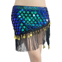 Vente Flash : Jupe Enveloppante Demi-Cercle Sexy pour Danse Orientale, Foulard de Hanche à Franges pour Entraînement et Spectacles Féminins