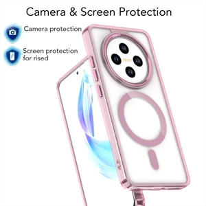 Funda transparente con anillo de lente de Metal para OPPO RENO13 <span class=keywords><strong>F</strong></span> 13FS RENO 12 A80 A3 A40 A79 A60 A98 A78 cubierta de carga inalámbrica magnética - Product Image 3