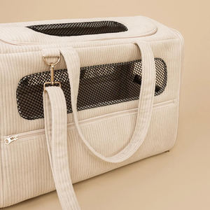 Sac de transport pliable <span class=keywords><strong>en</strong></span> velours côtelé respirant pour chien et chat, sac à dos de voyage approuvé par les compagnies aériennes pour petits <span class=keywords><strong>chiens</strong></span> et chats - Product Image 5