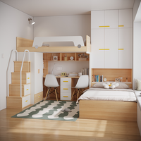 Cama Combinada Multifuncional Tipo Tatami para Niños, Camas Altas y Bajas, Literas Escalonadas, Ahorro de Espacio para Sala de Estar, Dormitorio, Hotel