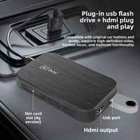 Adaptador CarPlay con Conexión por Cable Tipo-C USB, Wi-Fi 4G, Pantalla sin Marco, Sistema de Infoentretenimiento para Automóvil Basado en Android