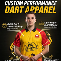 Camisetas de Dardos Sublimadas Personalizadas, Jersey de Dardos para Equipo, Poliéster Transpirable, MOQ de 10 Piezas, Diseño Gratuito