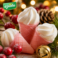 Édition Noël : Cornets de crème glacée saveur fraise avec guimauves en forme mignonne, sachet de 90g, vente en gros, cadeau de fête