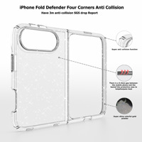 Funda Plegable con Purpurina para iPhone 18 Fold y iPhone 18 Ultra, Marco Elevado, Recortes Precisos, Doble Capa, Delgada y Resistente al Calor